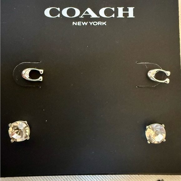 NWT Coach Signature and Stone Stud Earrings  Set - Picture 2 of 5